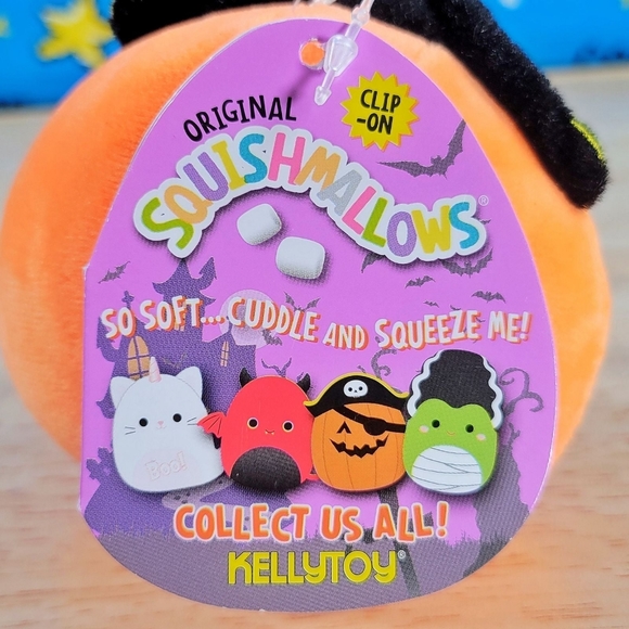 Squishmallow Paxton the Pirate Pumpkin 3.5" Clip Halloween Very HTF Plush NWT - Picture 8 of 10